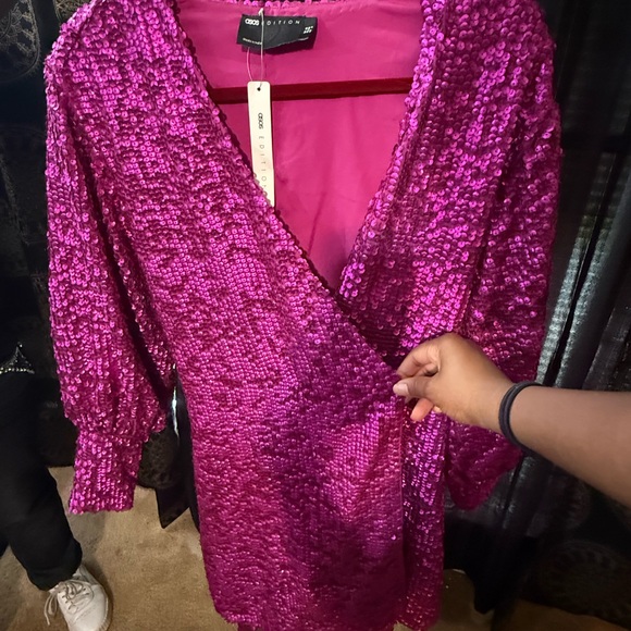 ASOS Dresses & Skirts - Pink Sequin Wrap Dress